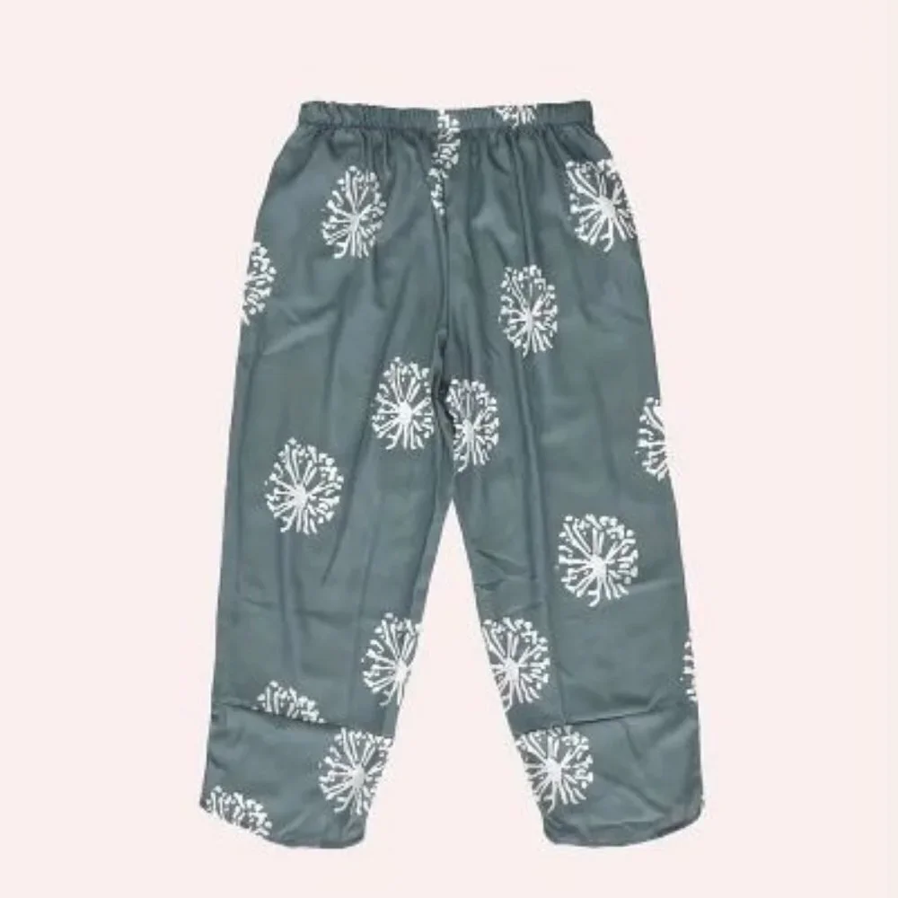 Plus Size Casual Pants, Women's Plus Dandelion Print Breathable Loose Fit Pants - Picture 2 of 3
